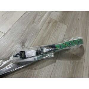 Polo Ralph Lauren Mens Green Polo Bear Brown Leather Ribbon Belt Size 32 NWT.